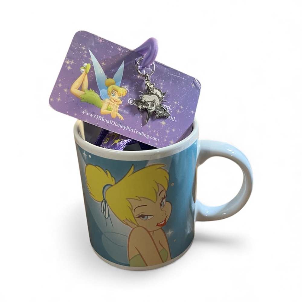 Jerry Leigh Tinker Bell Mug and Disney Pin Trading Lanyard